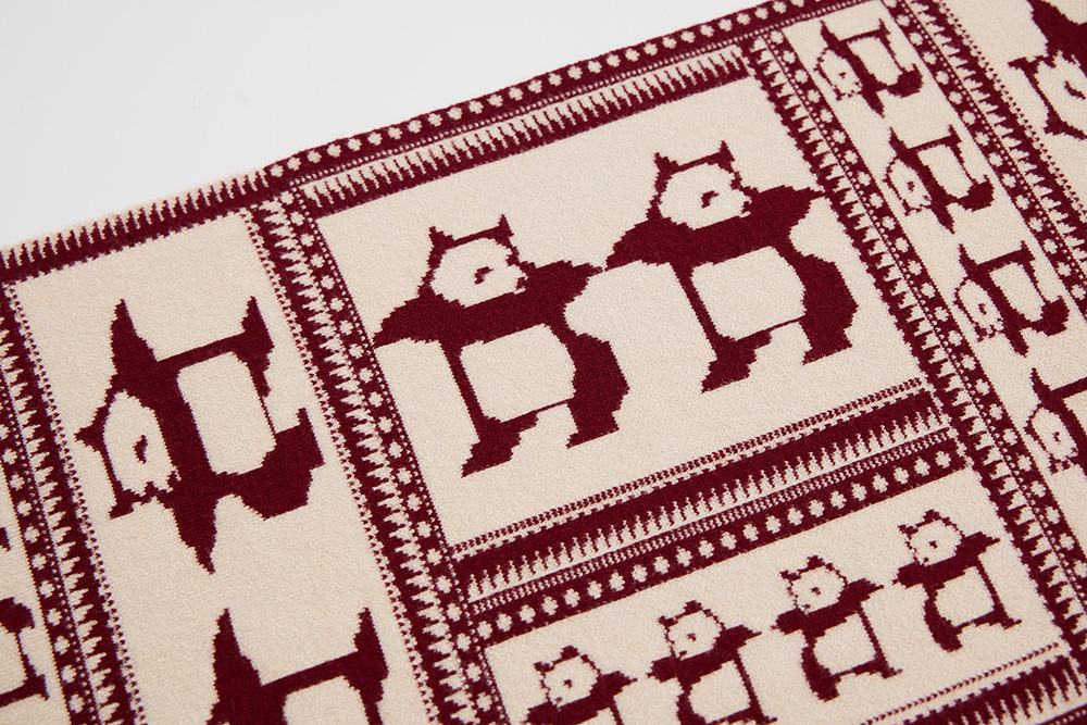 Dancing Chinese Medicine Maze Scarf Red