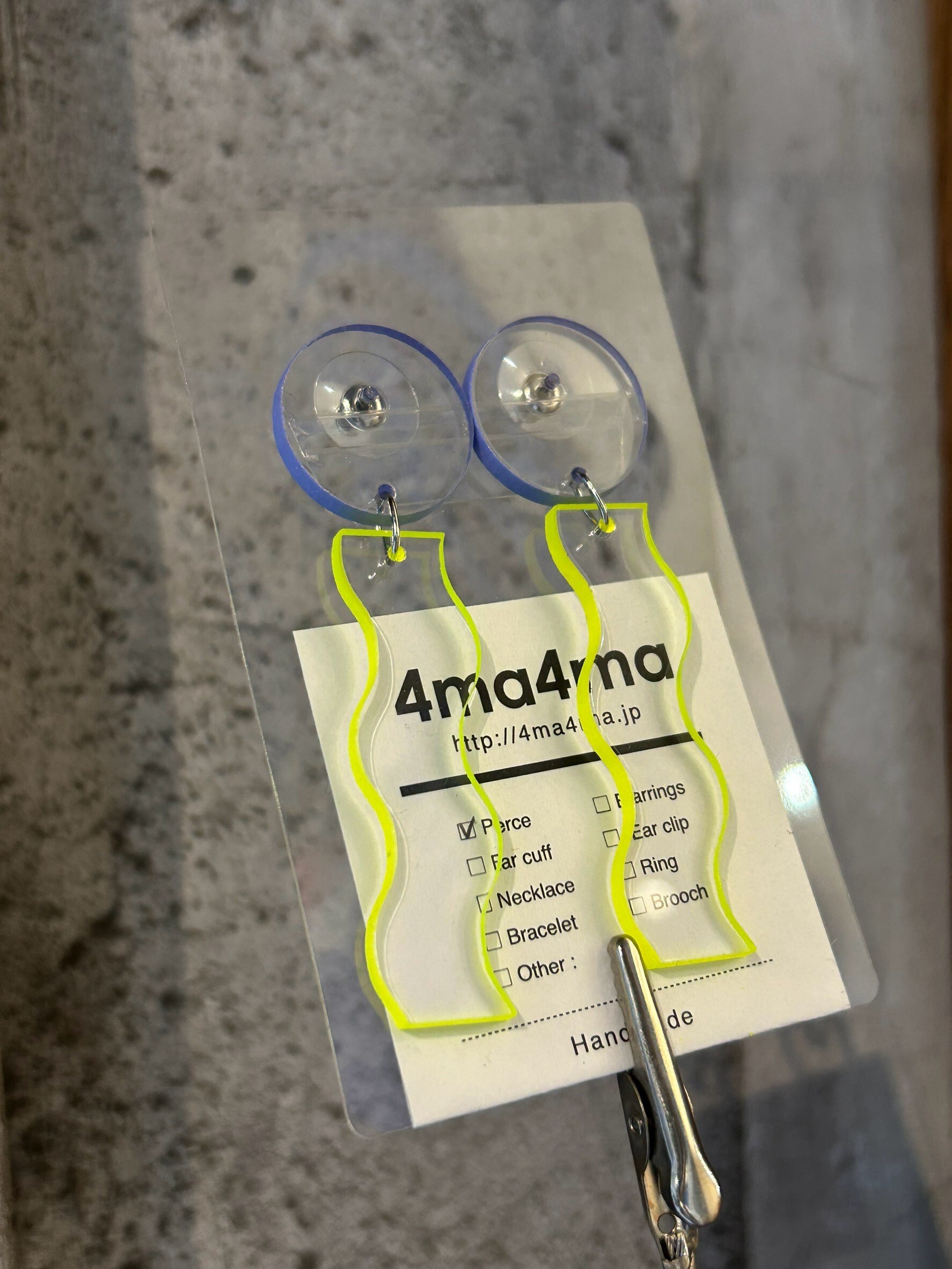 [4ma4ma] 彩色邊框耳環 | 大 | 耳夾 | NO.10