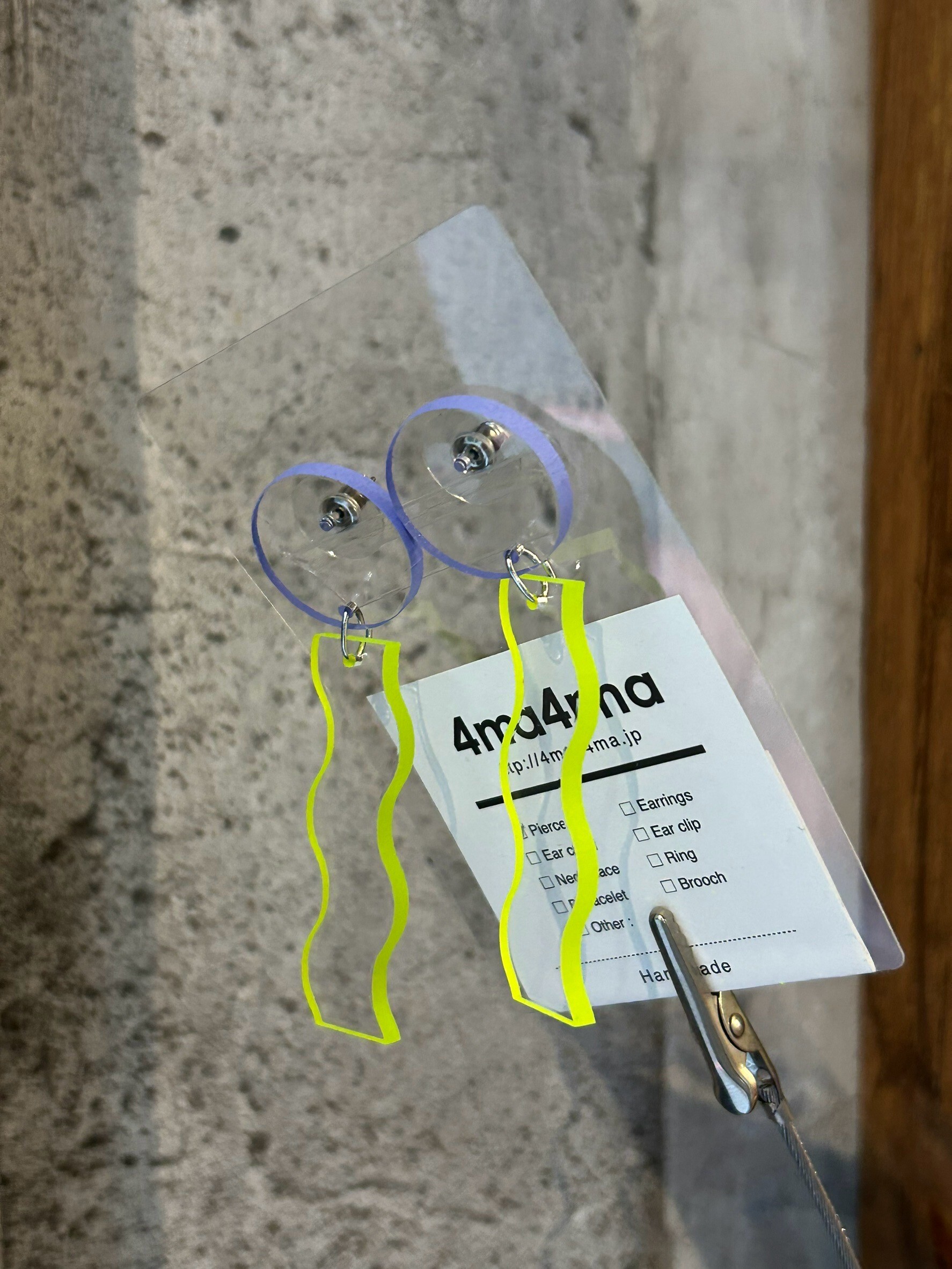 [4ma4ma] 彩色邊框耳環 | 大 | 耳夾 | NO.10