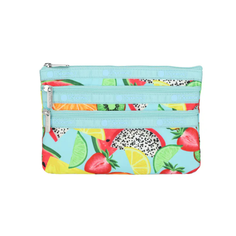 三拉鍊化妝袋 (TROPICAL FRUITS)