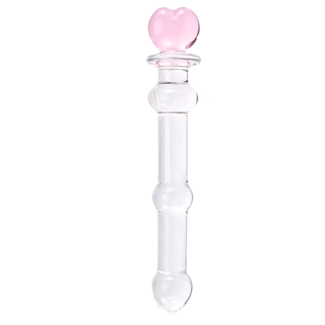 Heart-shaped Glass Butt Plug - M size