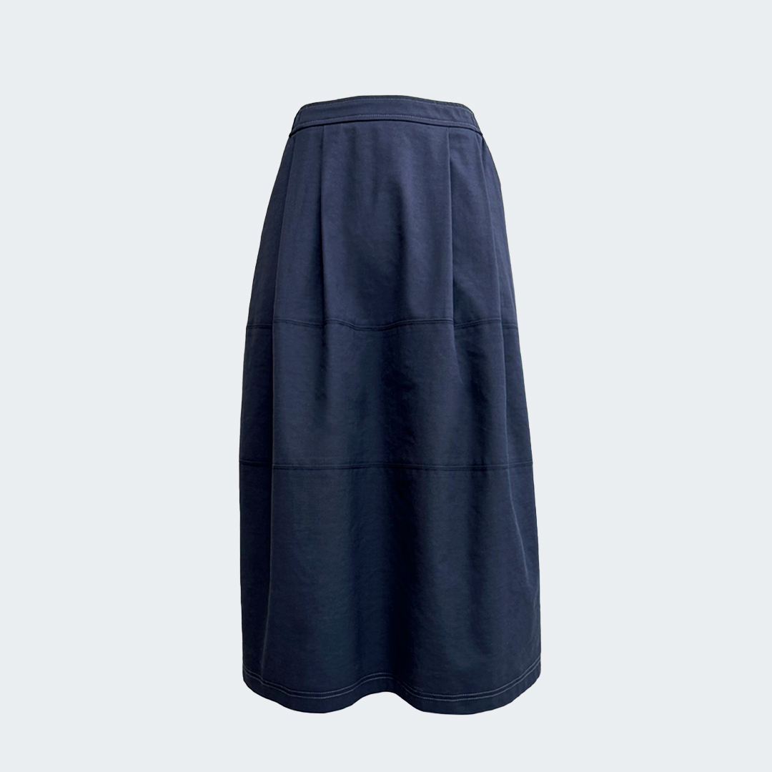 百搭休閒後鬆緊蛋糕裙