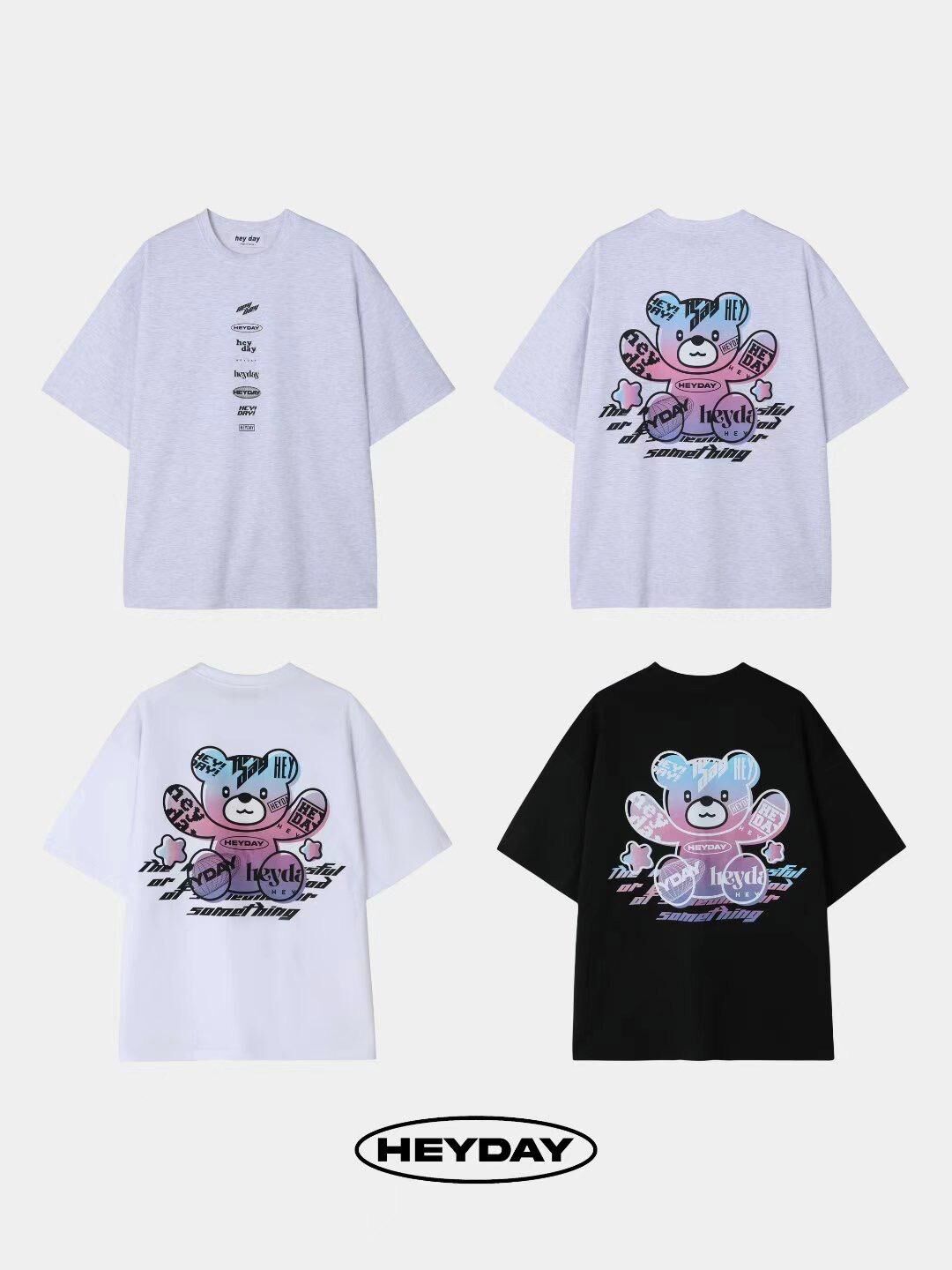 熊仔圖案英文字短袖Tee HEYDAY-004T