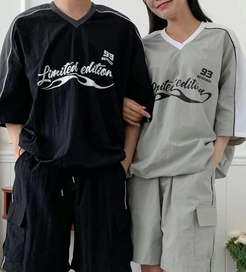 V領英文字短袖Tee HEYDAY-005T