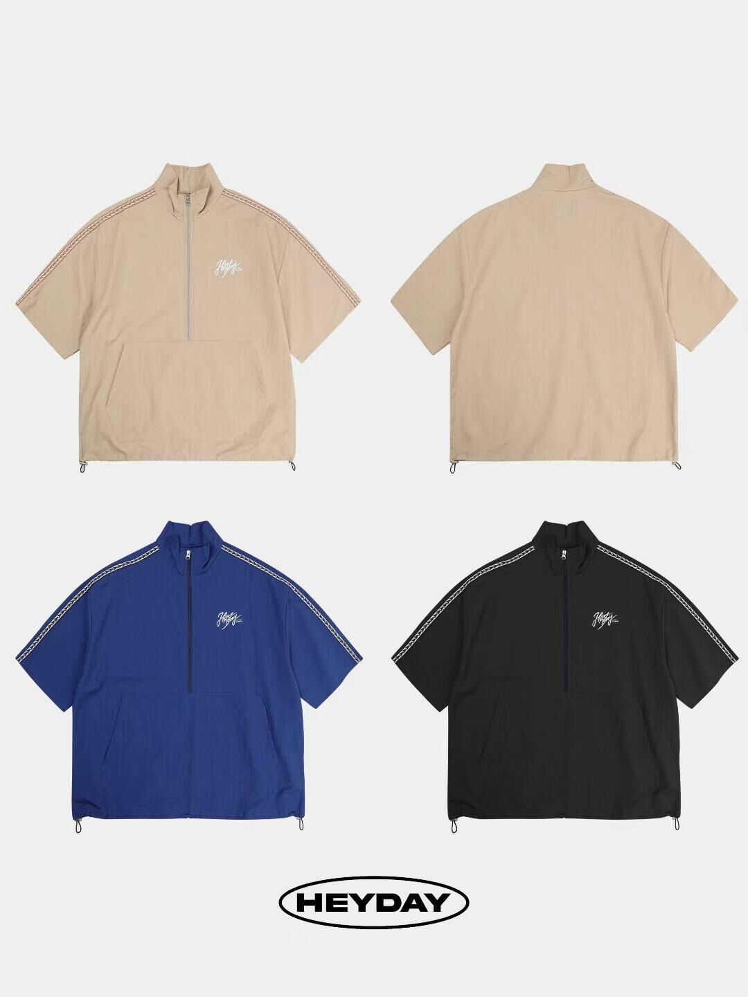 企領半拉鍊英文字短袖Tee HEYDAY-007T