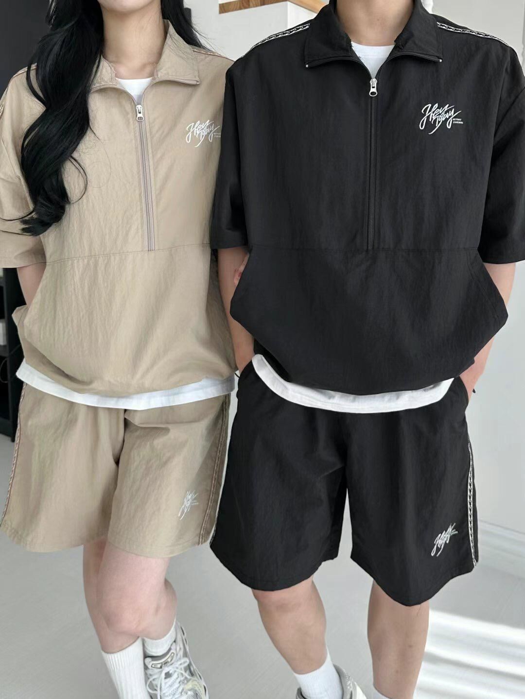 企領半拉鍊英文字短袖Tee HEYDAY-007T