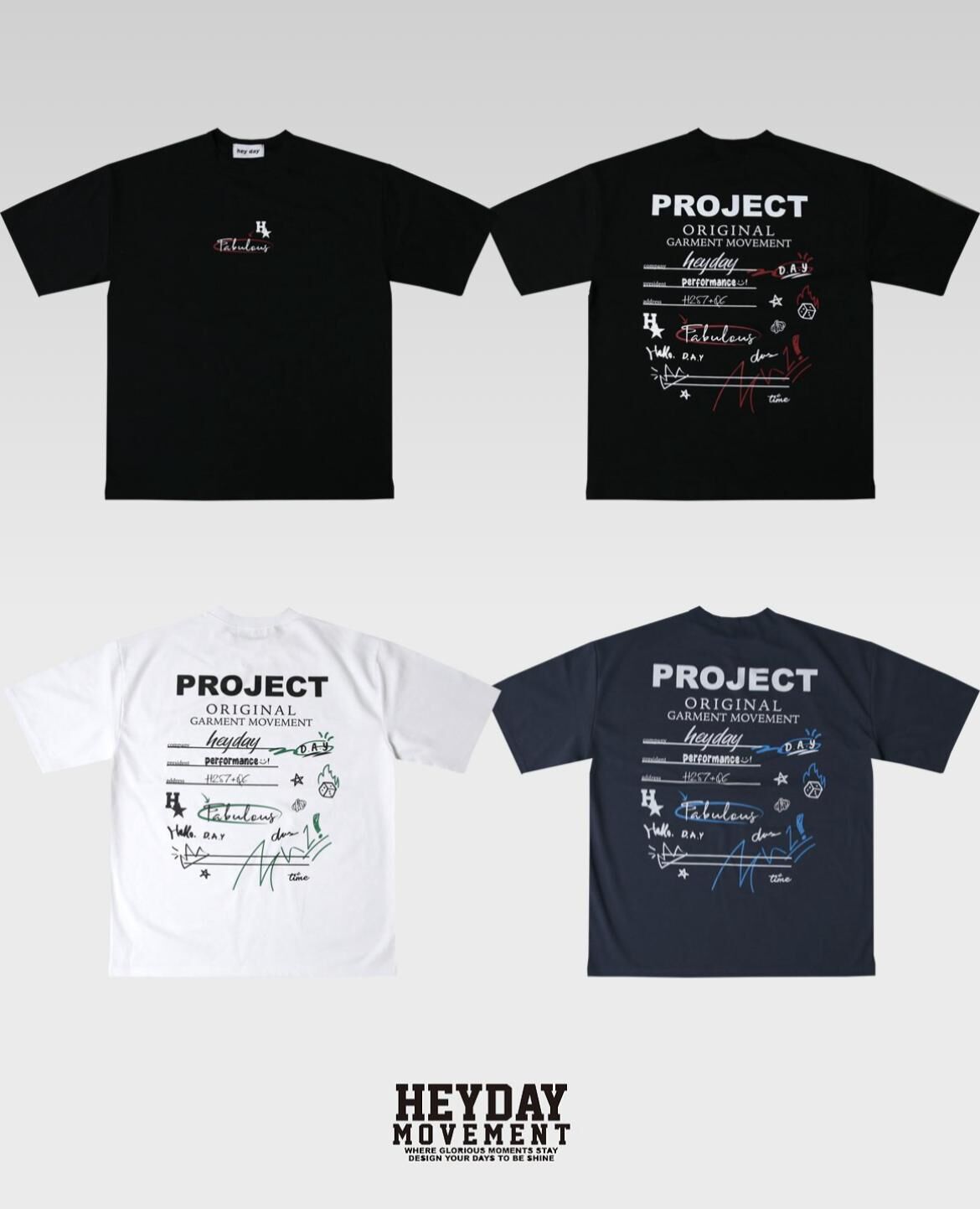 英文字圖案短袖Tee HEYDAY-010T