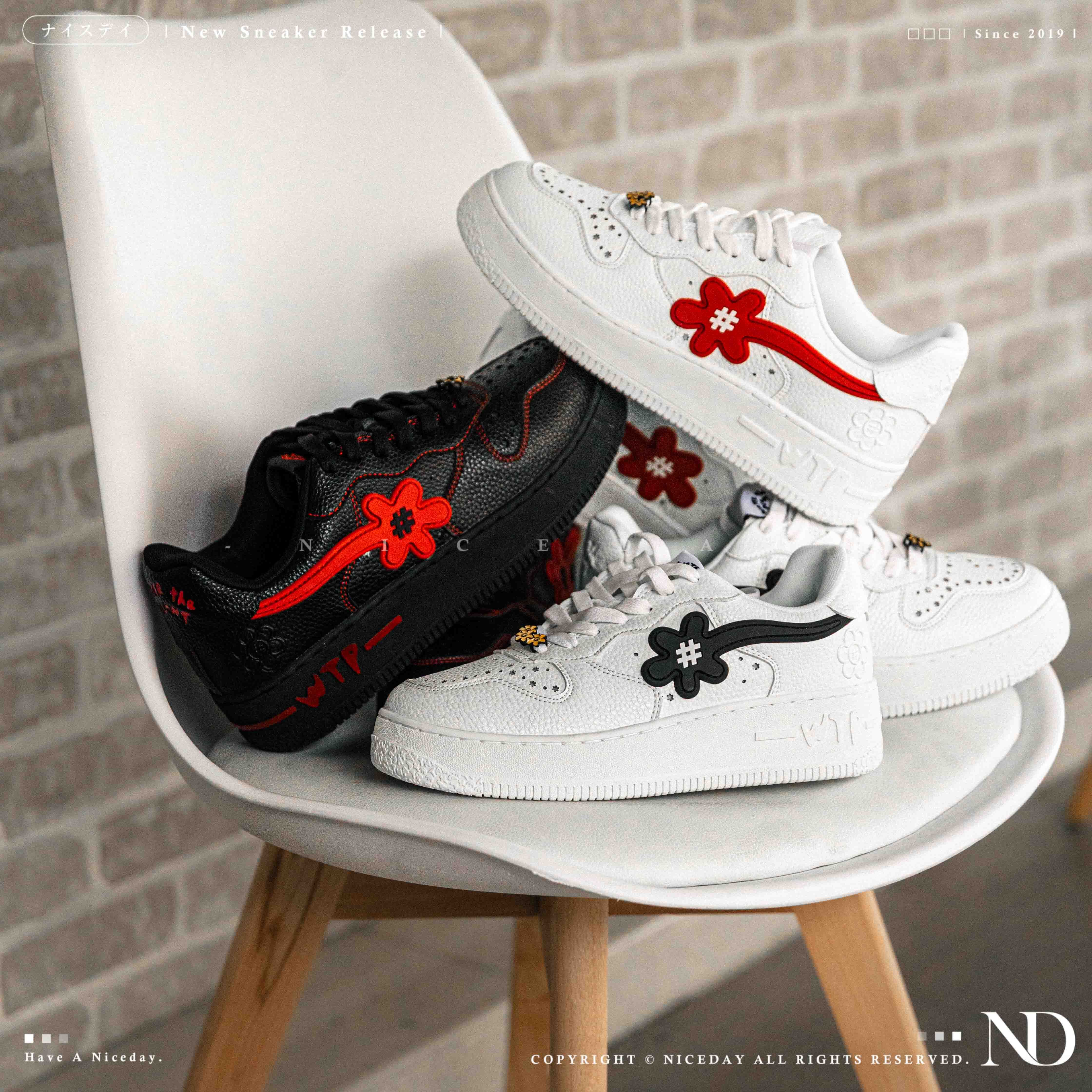 NICEDAY 現貨 WATER THE PLANT WTP Force 日本限定 白紅 黑紅 白黑 小花鞋 小花 男女鞋