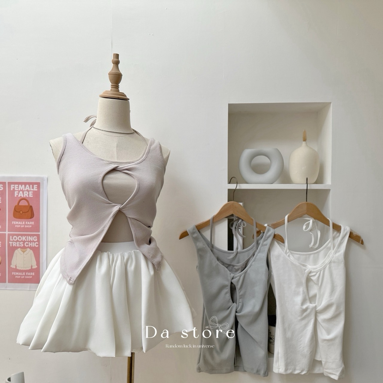 假兩件綁脖扭結上衣/三色