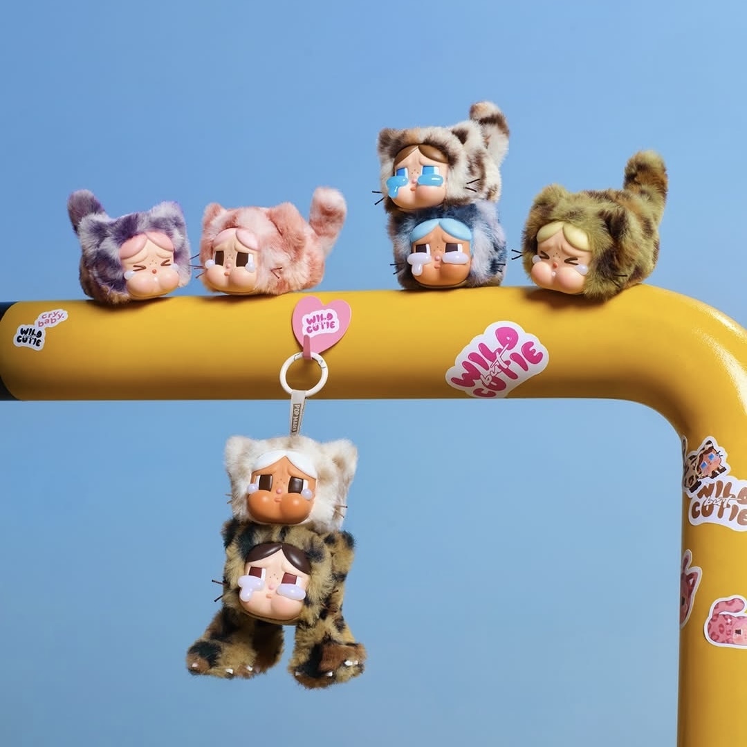 CRYBABY 哭娃 豹豹貓貓系列 絨毛吊飾 鑰匙圈 糖膠 盲盒 / 預購