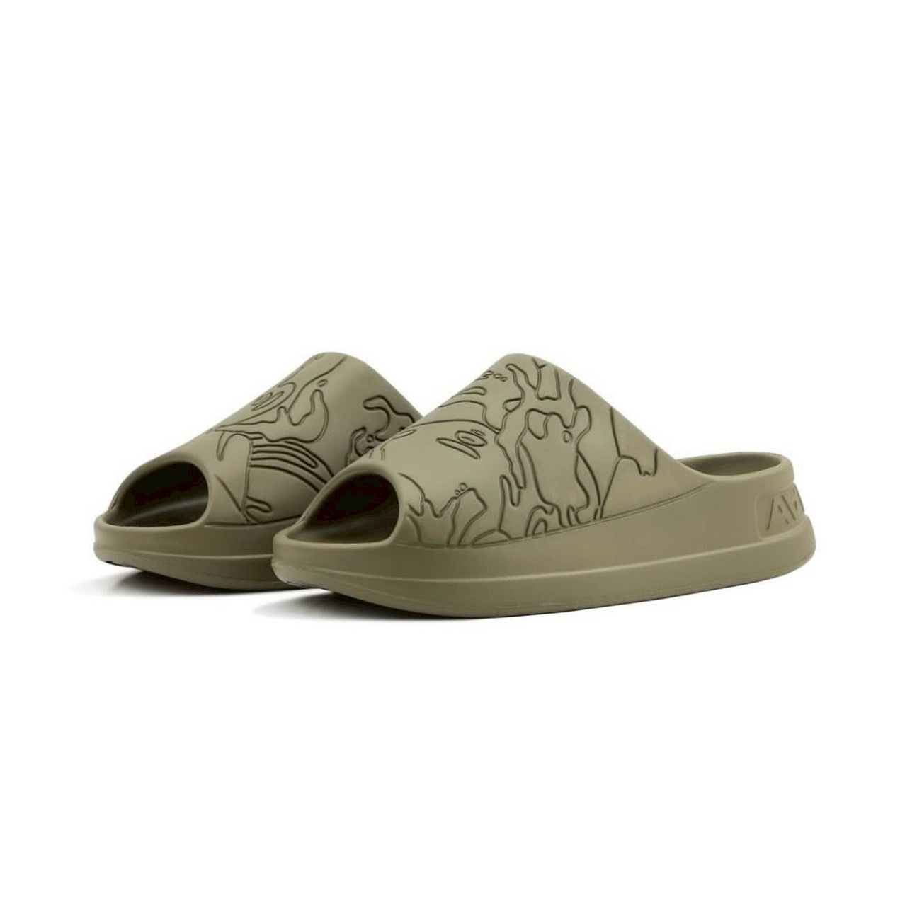 <連線代購商品> AAPE 雕刻厚底拖鞋 綠色 男