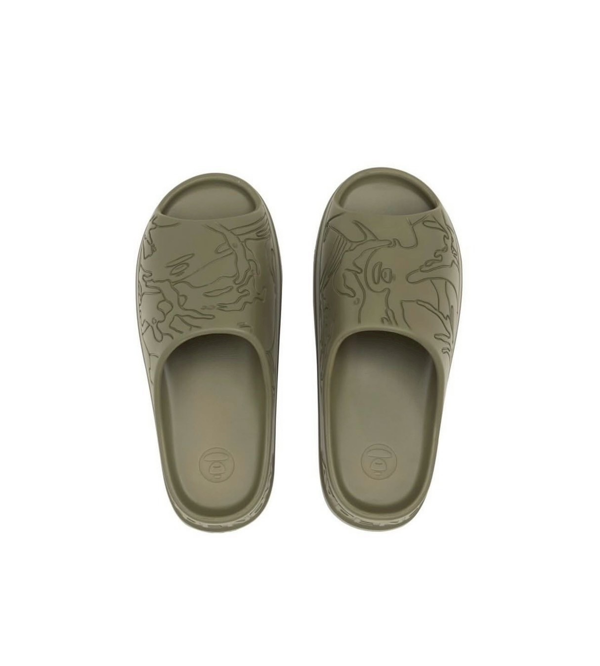 <連線代購商品> AAPE 雕刻厚底拖鞋 綠色 男