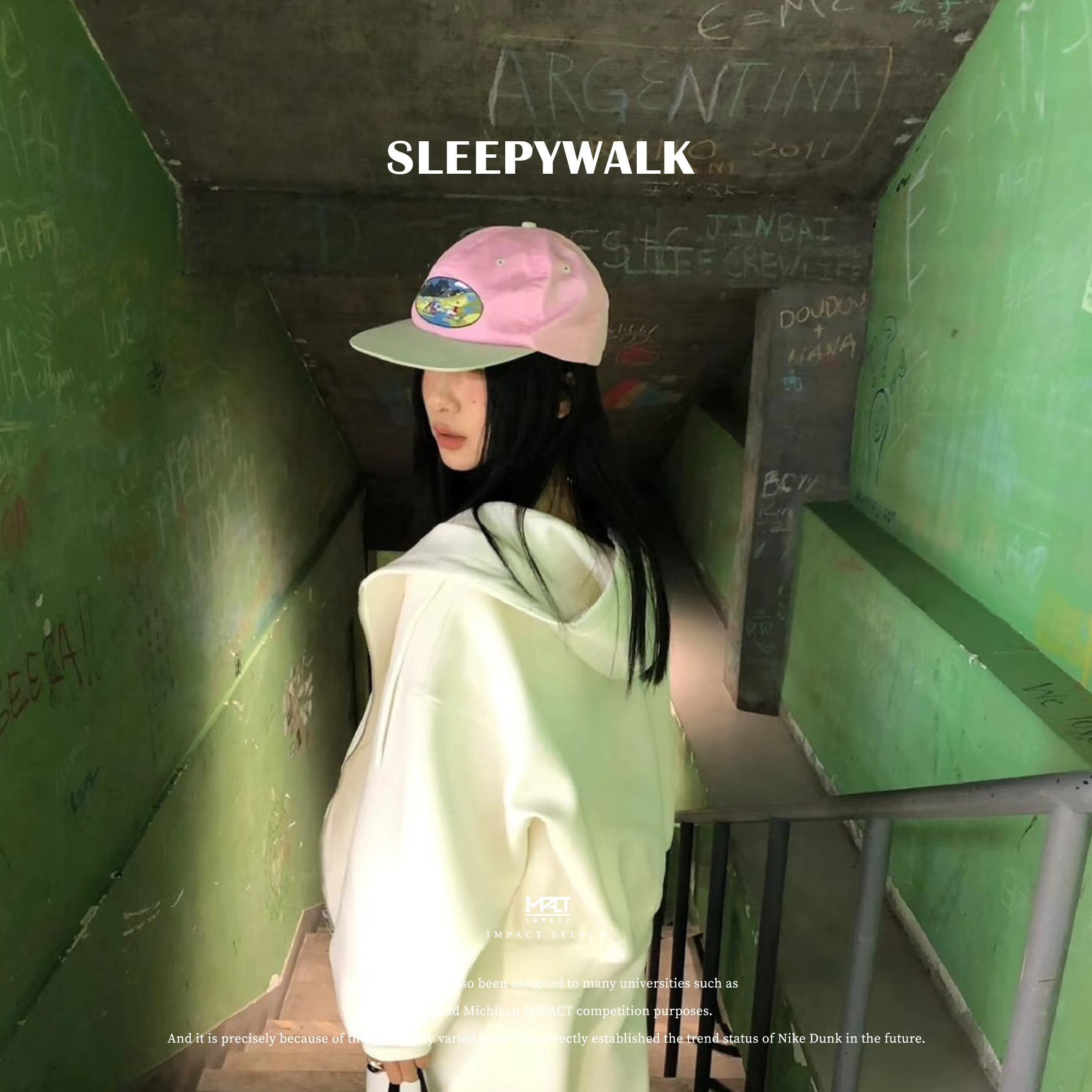 SLEEPYWALK 可愛刺繡小熊棒球帽 粉色 男女同款 情侶款 BQM-2402