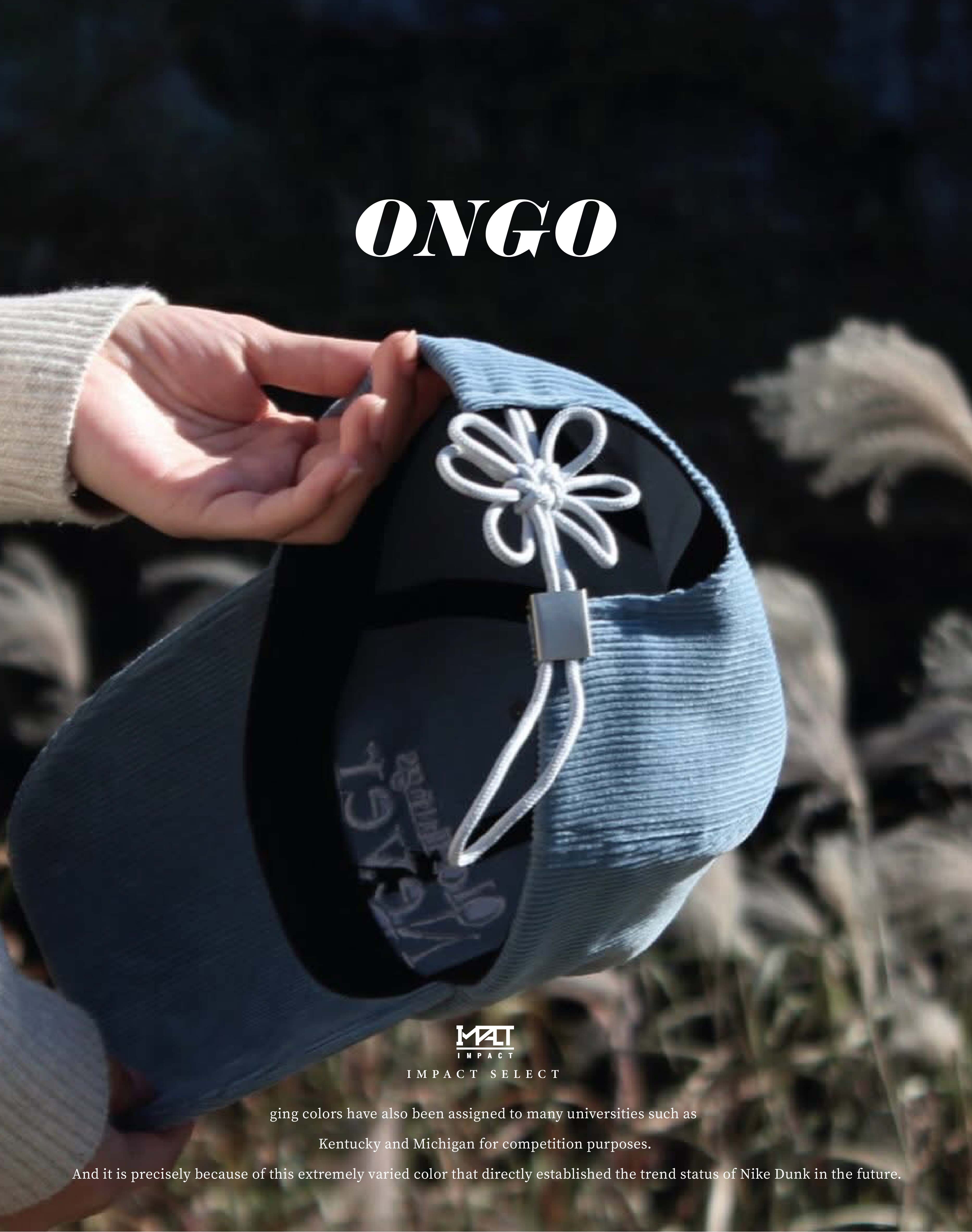 ONGO 韓國 復古 花結 棒球帽 燈心絨 老帽