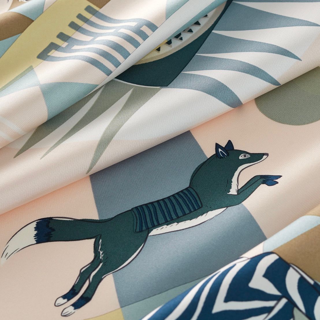 全新HERMES絲巾90x90cm H004206S 06 動物馬戲團圖案 嬰兒粉/卡其色/黃色 Le Carrousel du Tigre Royal Scarf 90 #BRAND NEW #香榭站正品