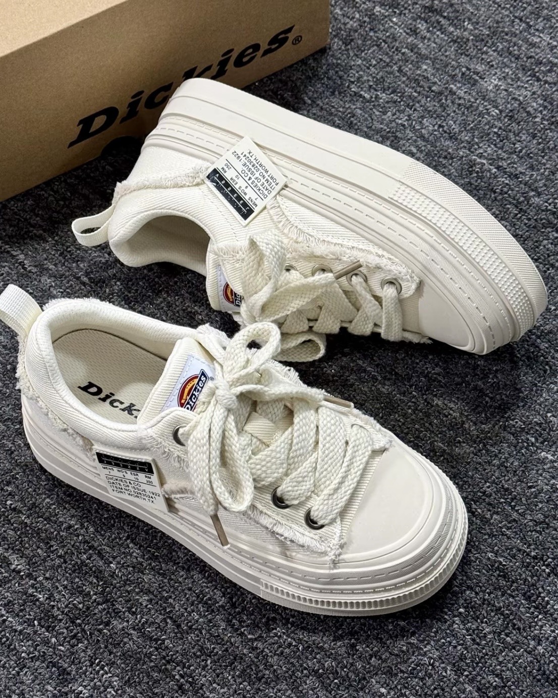 Dickies 厚底增高帆布鞋 米色/黑色/卡其綠 休閒鞋 板鞋 女鞋