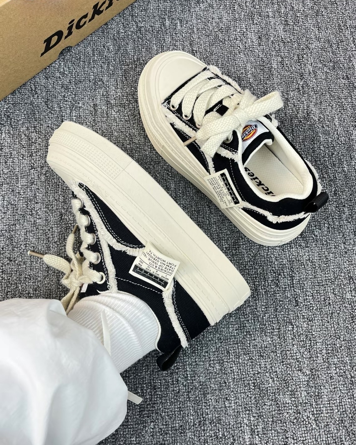 Dickies 厚底增高帆布鞋 米色/黑色/卡其綠 休閒鞋 板鞋 女鞋