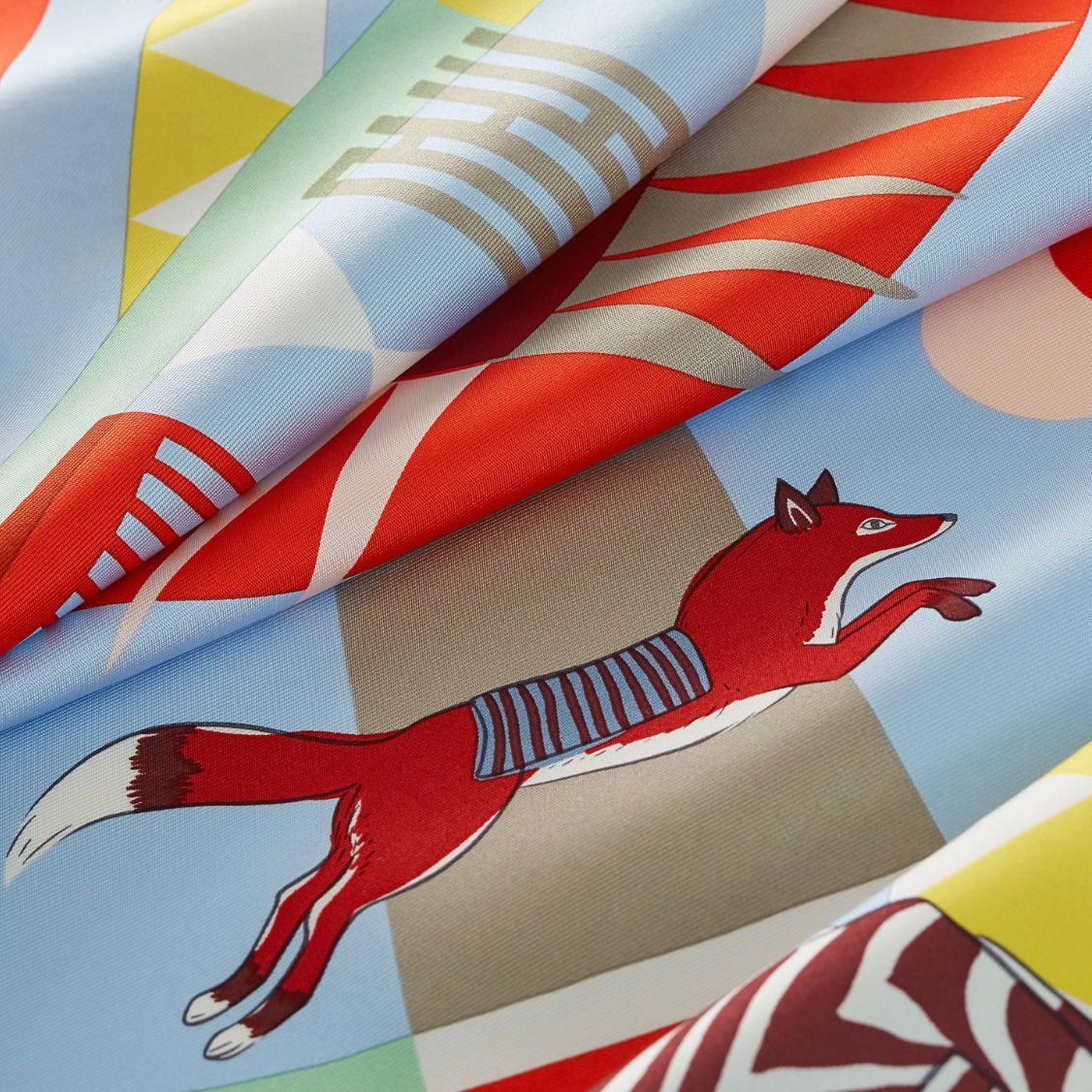 全新HERMES絲巾90x90cm H004206S 09 動物馬戲團圖案 天藍色/綠色/紅色 Le Carrousel du Tigre Royal Scarf 90 #BRAND NEW #香榭站正品