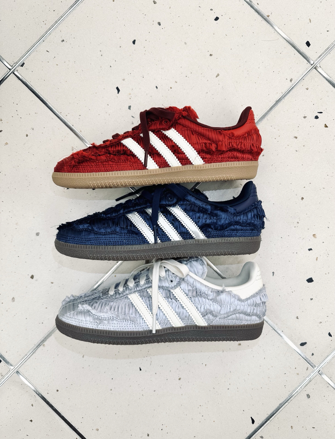 【APAIR】預購 Caroline Hu x Adidas Originals Silk Samba 蕾絲 絲絨 三色 灰 深藍 紅 焦糖底 聯名款 JP9283 JP9282 JP9281