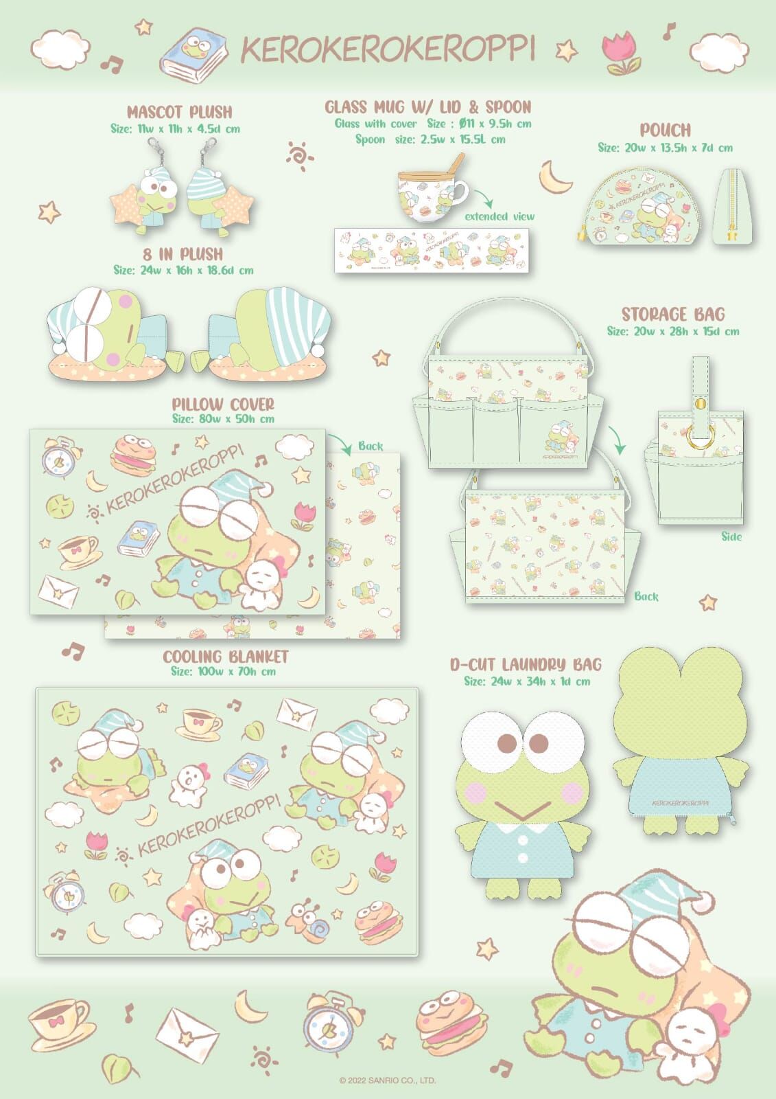 Global Sanrio Kero Kero Keroppi and AhirunoPekkle 睡眠系列
