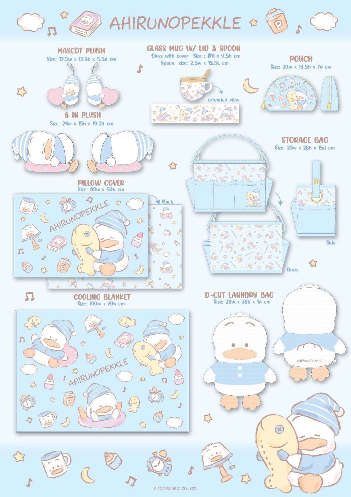 Global Sanrio Kero Kero Keroppi and AhirunoPekkle 睡眠系列