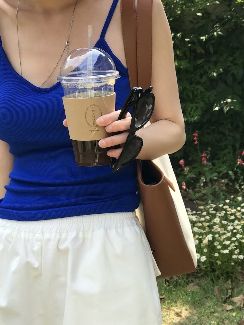 (6colors!) natural-shape soft cotton bratop with flattering back