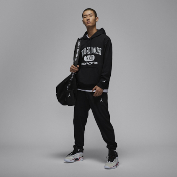 NIKE 帽T JORDAN 黑色 LOGO 喬丹 運動 上衣 男 FV8627-010