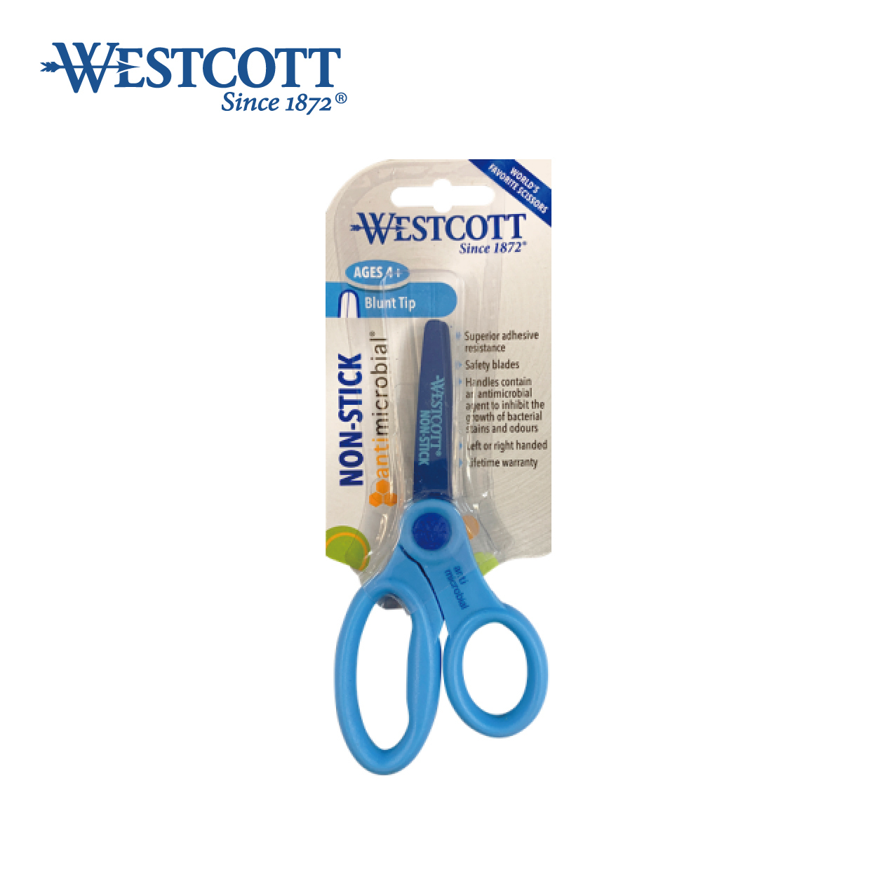WestCott #14900 5" 抗菌手柄防黏剪刀