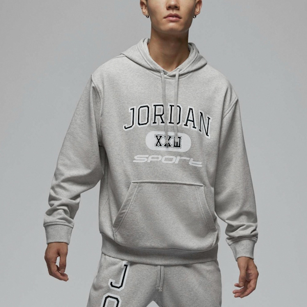 NIKE 帽T JORDAN 灰色 LOGO 喬丹 運動 上衣 男 FV8627-050