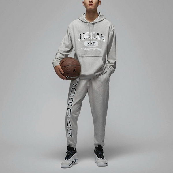 NIKE 帽T JORDAN 灰色 LOGO 喬丹 運動 上衣 男 FV8627-050