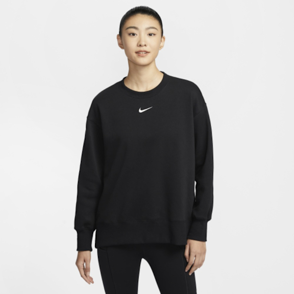 NIKE 大學T PHNX FLC 黑 刺繡LOGO 刷毛 基本款 長袖 女 FZ4271-010