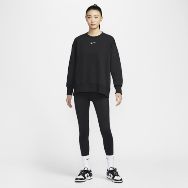 NIKE 大學T PHNX FLC 黑 刺繡LOGO 刷毛 基本款 長袖 女 FZ4271-010