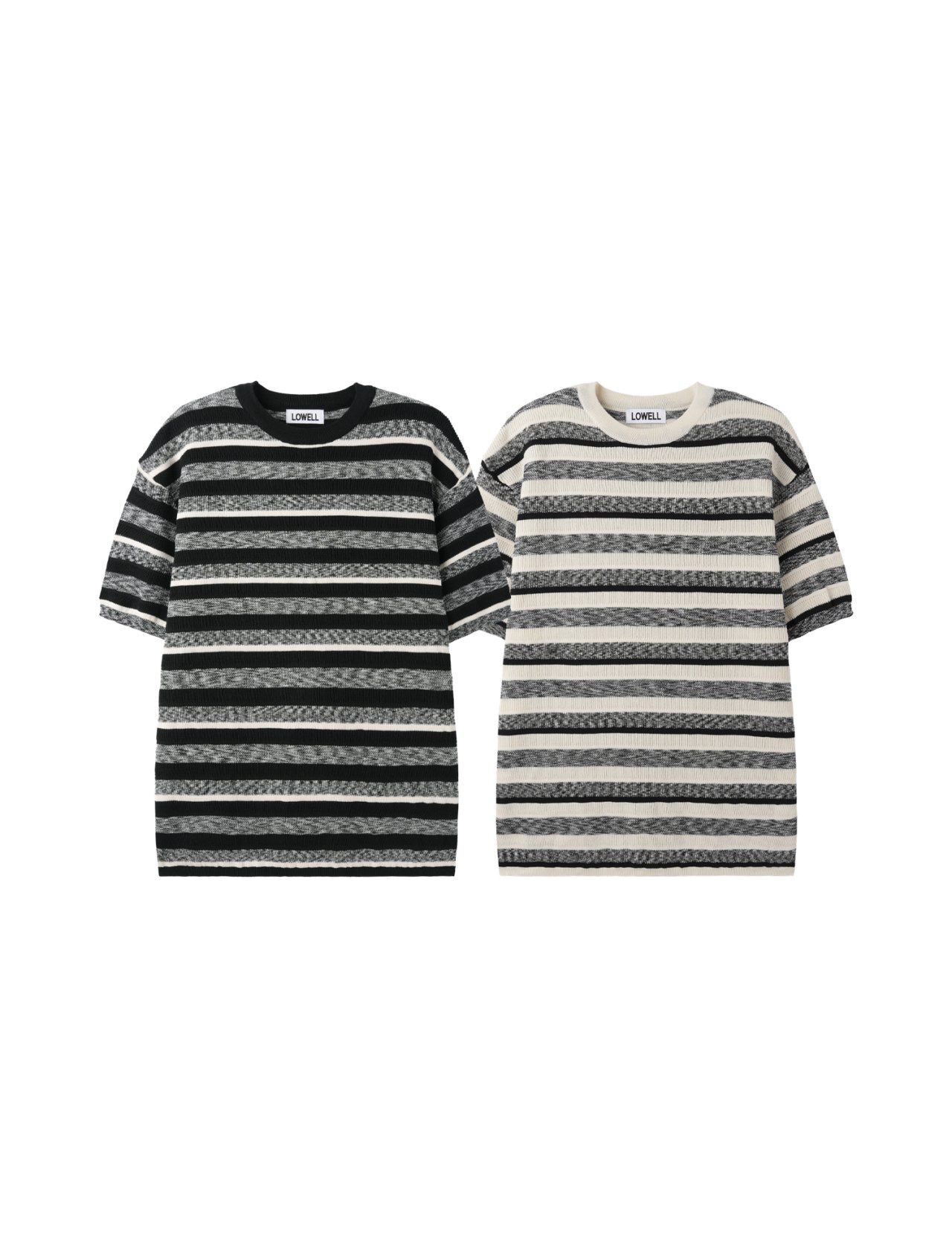 橫間短袖針織線Tee Lowell-038T