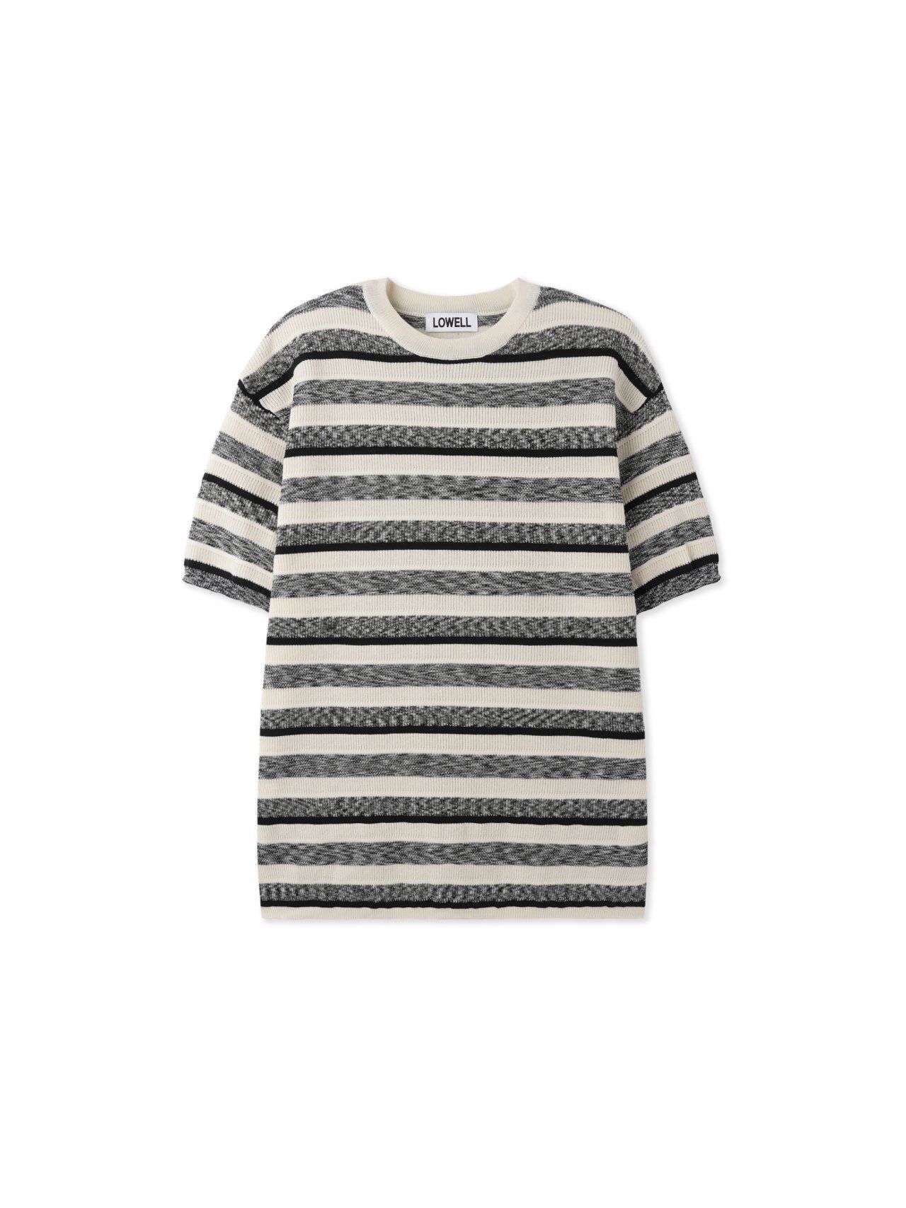 橫間短袖針織線Tee Lowell-038T