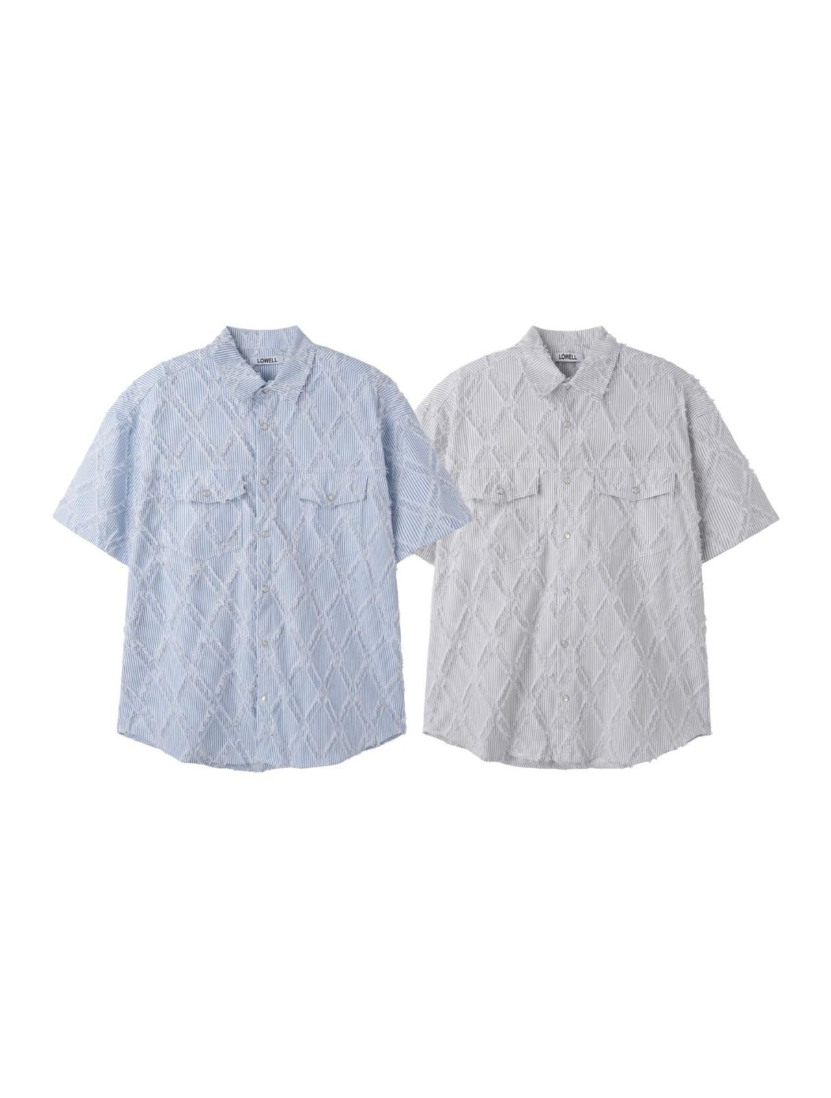 菱角直間短袖恤衫 Lowell-040S