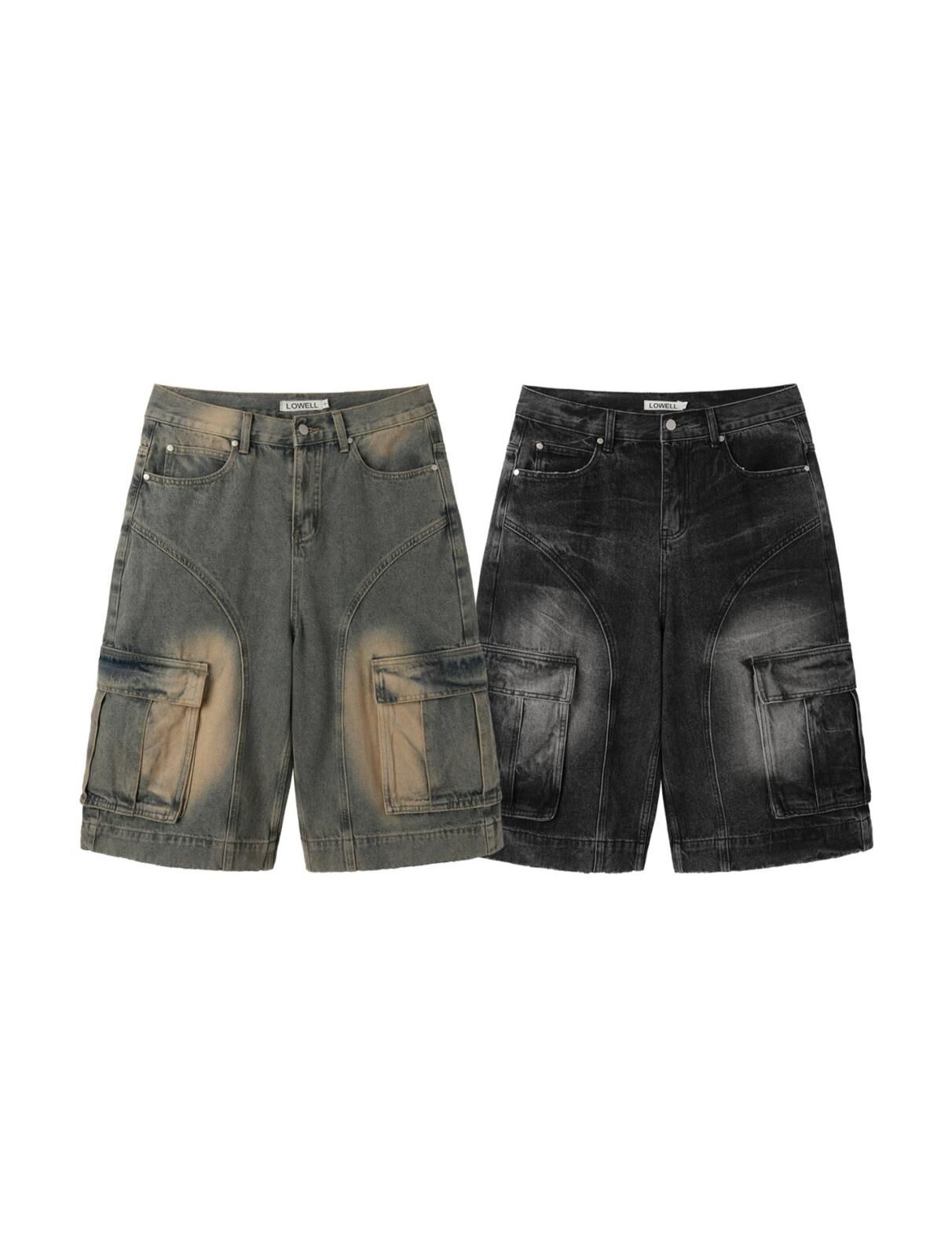 洗水工裝牛仔短褲 Lowell-041P