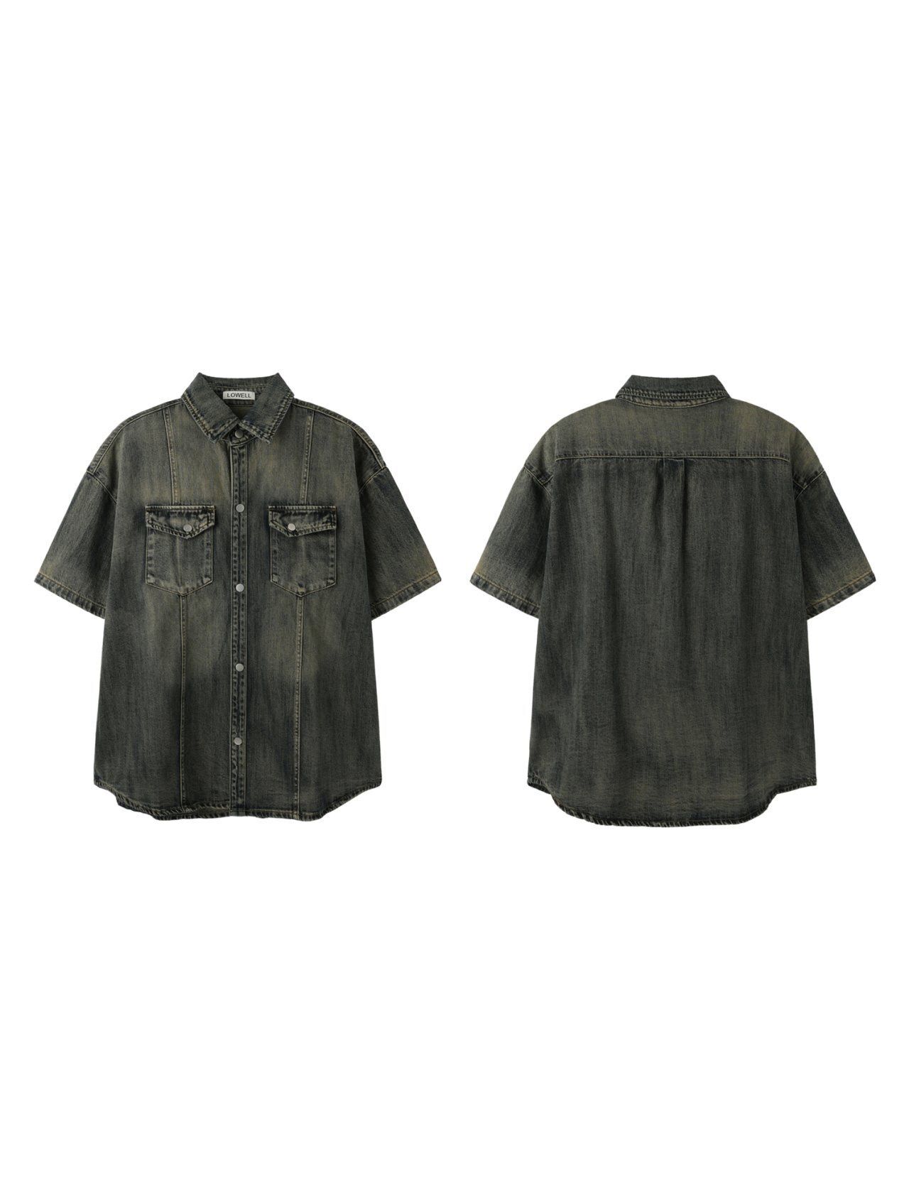 洗水牛仔短袖恤衫 Lowell-042S