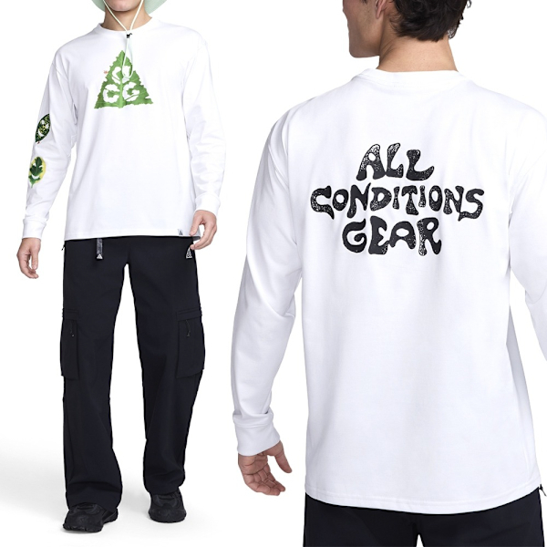 NIKE 長袖 AS M ACG DF TEE 白綠 樹葉 小蟲 薄長T 男 HJ0803-121