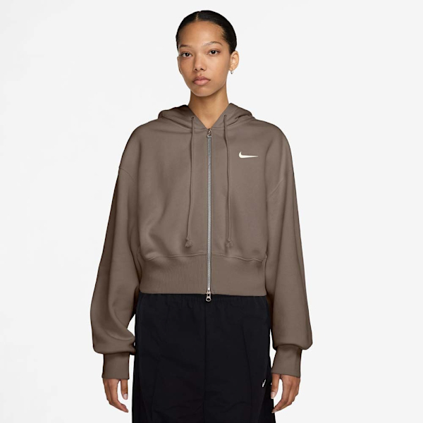 NIKE 外套 PHNX FLC 棕色 連帽 刷毛 保暖外套 女 HJ0941-233