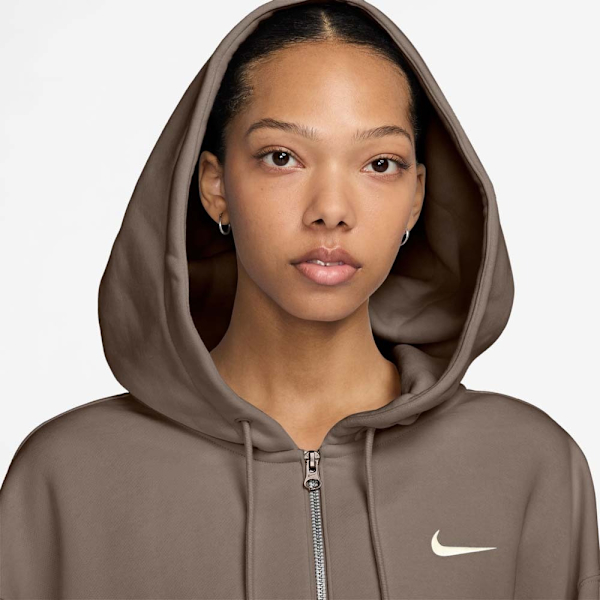 NIKE 外套 PHNX FLC 棕色 連帽 刷毛 保暖外套 女 HJ0941-233