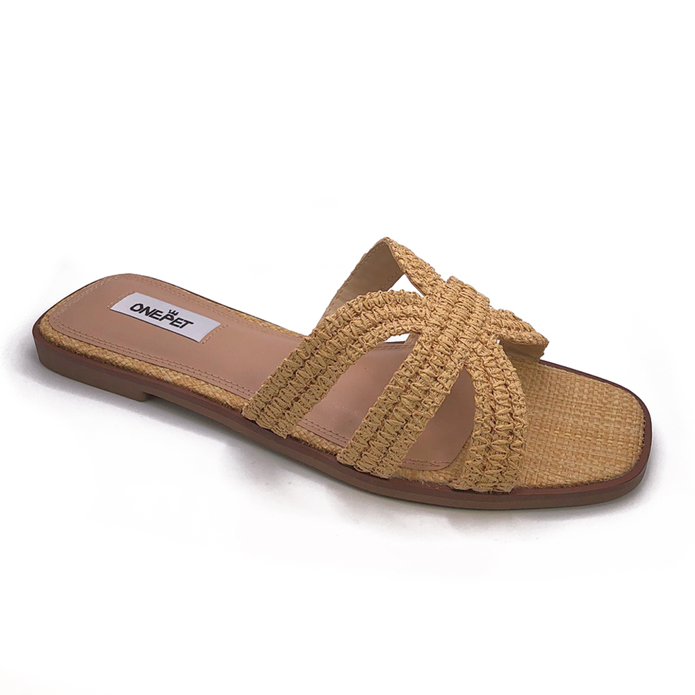 ONEPET | 拉菲草拖鞋 天然拉菲草原色