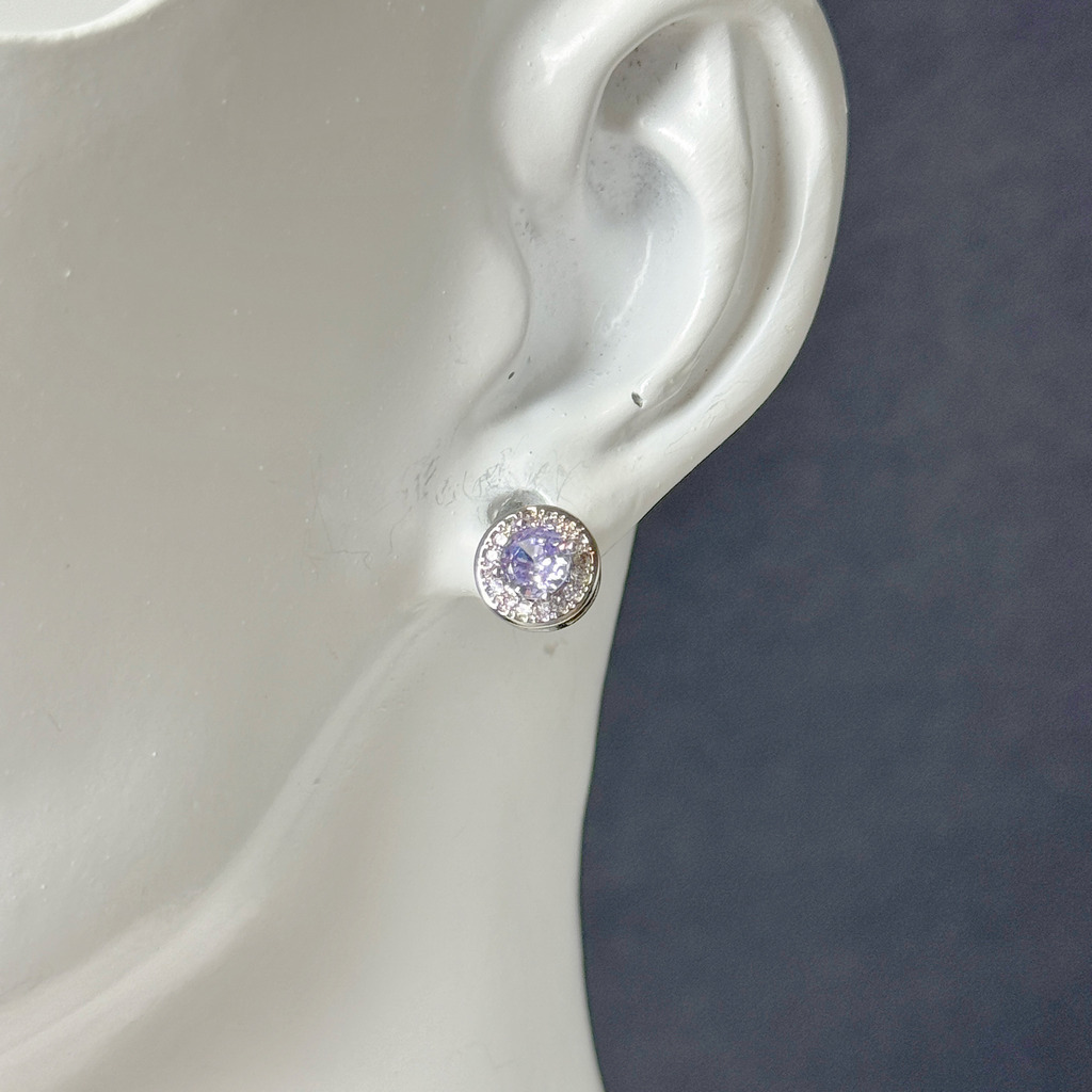 晨霧薰紫晶耀耳環