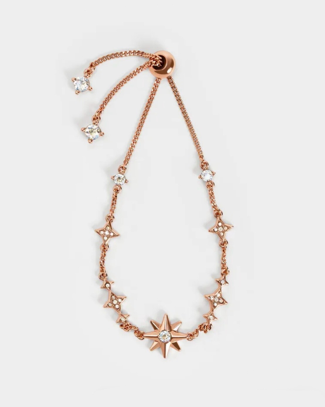 CHARLES & KEITH 小CK 六芒星之夜系列 可調節手鍊 銀色/玫瑰金