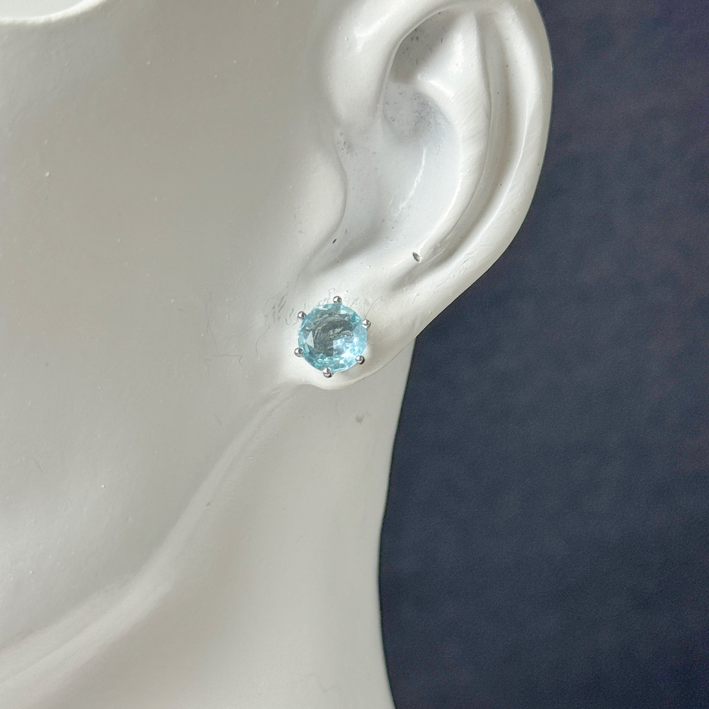 透明湖影六爪鑽耳環