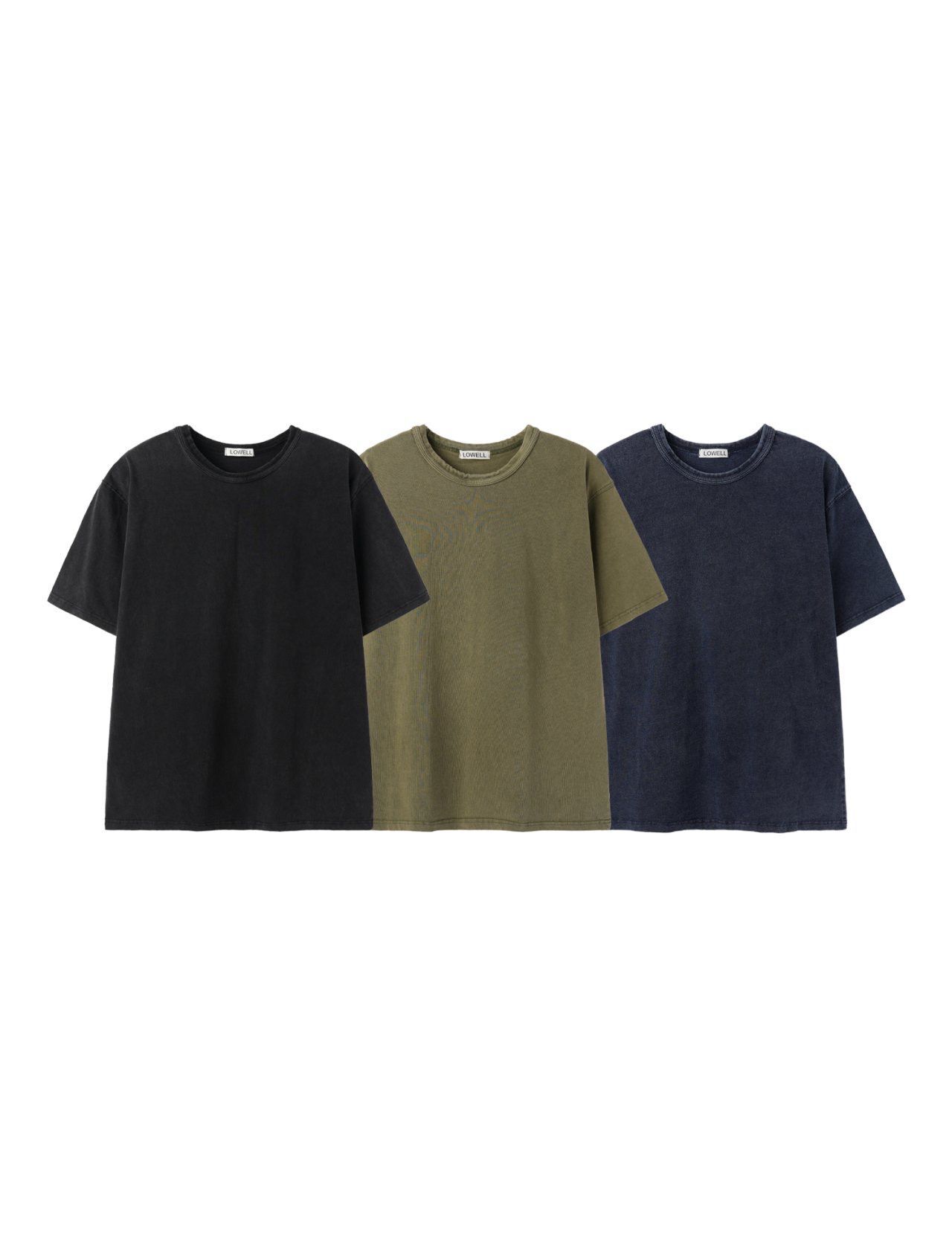 洗水淨色圓領短袖Tee Lowell-046T