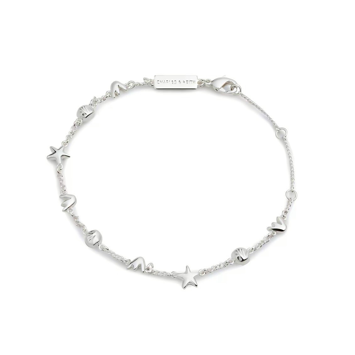 CHARLES & KEITH 夏日度假風 小CK 手鍊 銀色