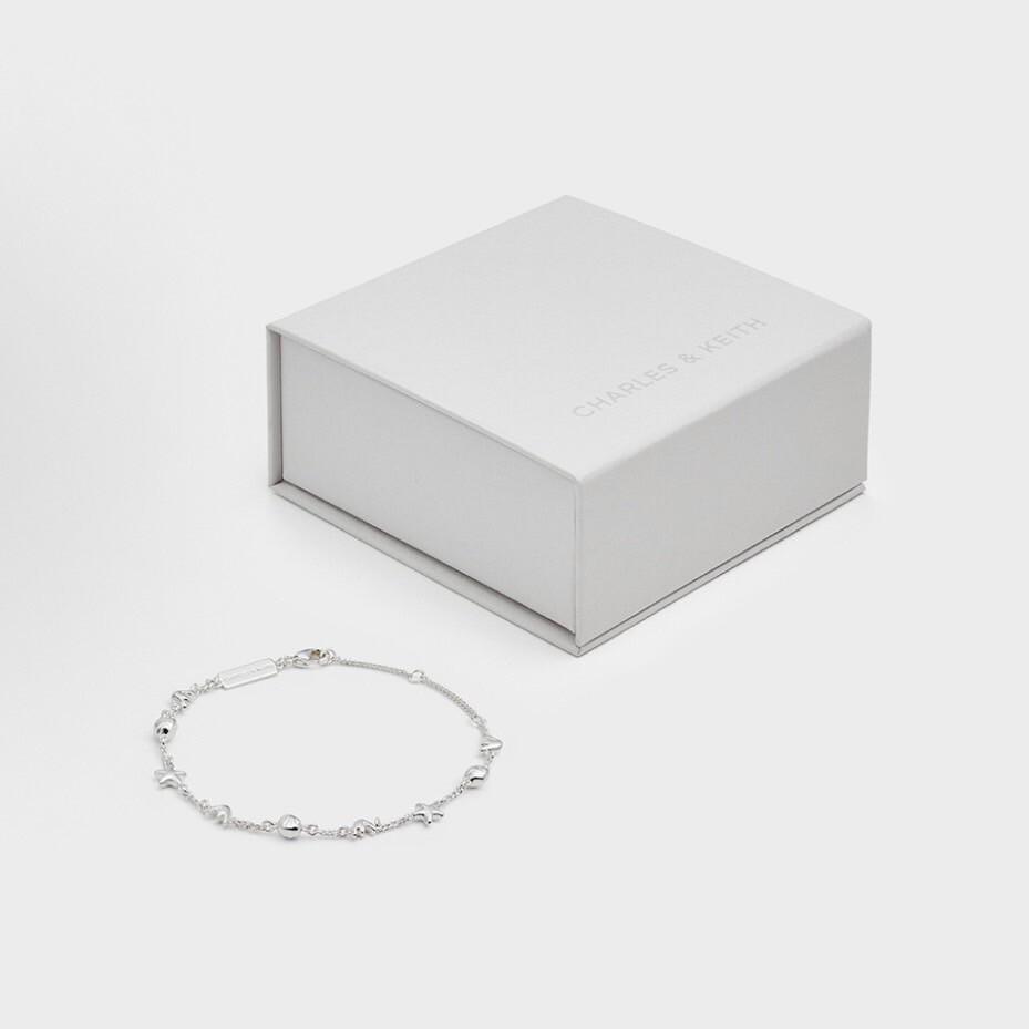 CHARLES & KEITH 夏日度假風 小CK 手鍊 銀色