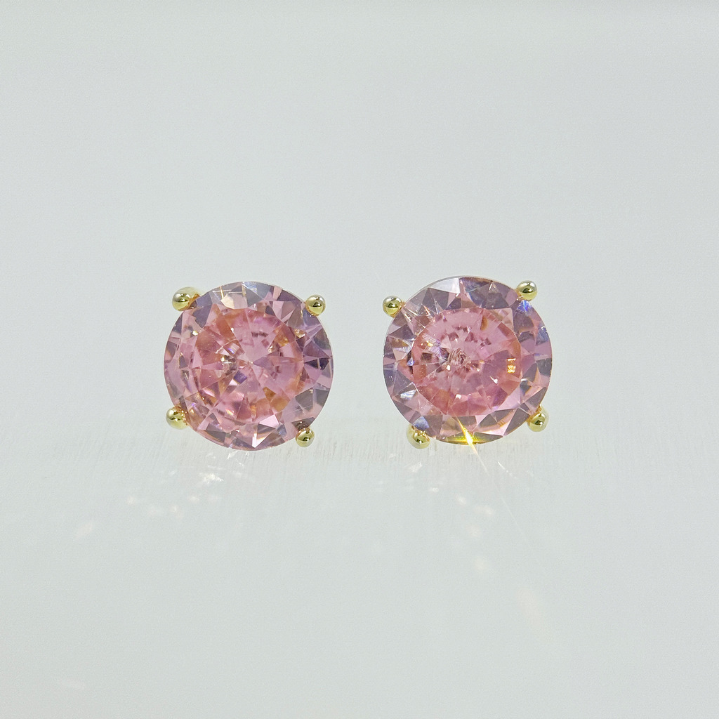 絢光蜜桃晶鑽耳環