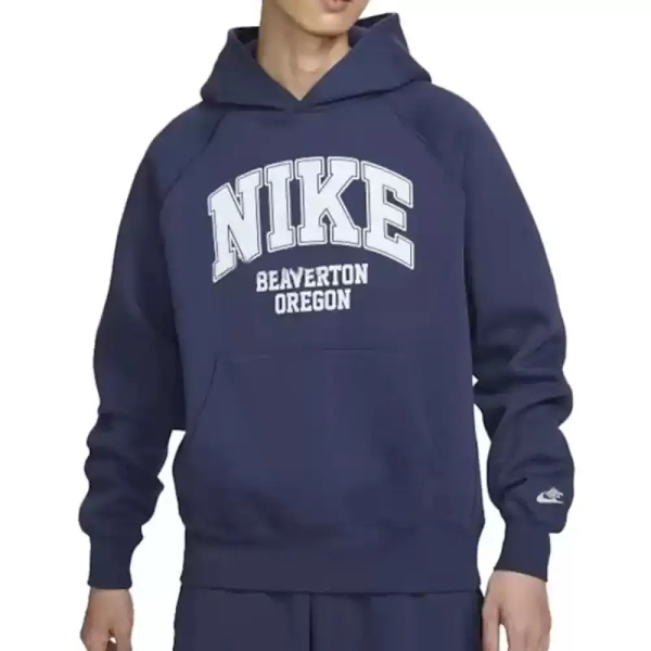 NIKE 帽T AS M NSW 藍 白LOGO 刷毛 長袖 連帽T 男 HV1741-410