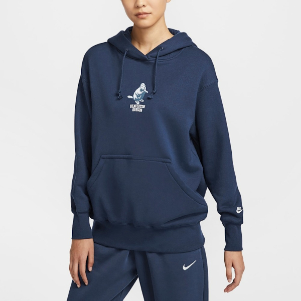 NIKE 帽T NSW 深藍 海狸 復古 連帽 長袖 女 HV1743-410